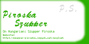 piroska szupper business card